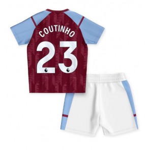 Aston Villa Philippe Coutinho #23 kläder Barn 2023-24 Hemmatröja Kortärmad (+ korta byxor)